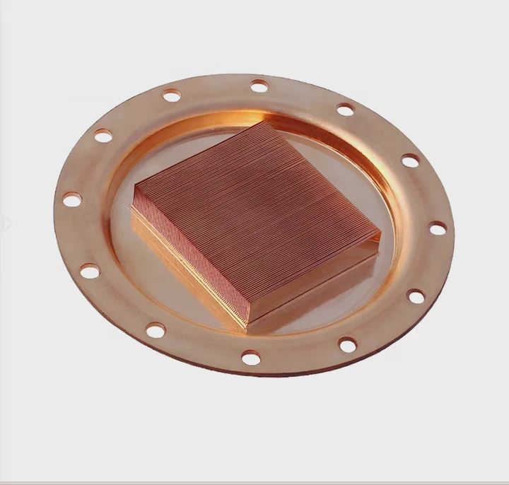 Cnc Skived Fin Copper Heatsink For Aluminum Cpu Base