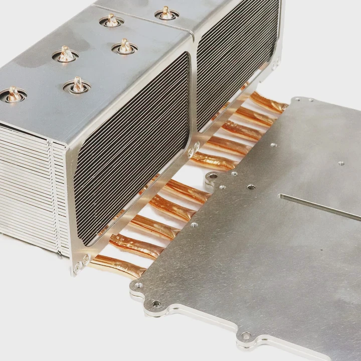 Folded Fin Cpu Heatsink Aluminum Extrusion Oem