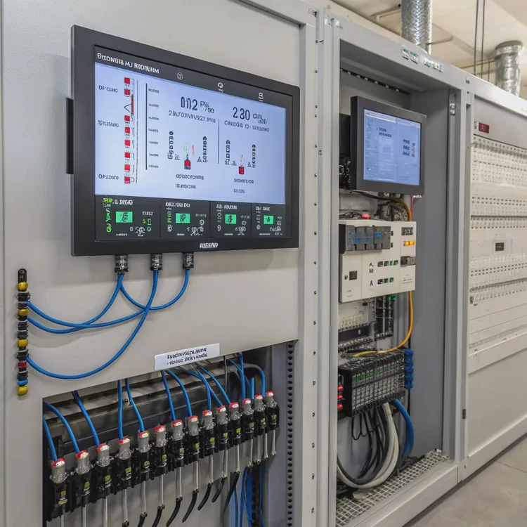 Modern blue fabric sofa with wooden legs