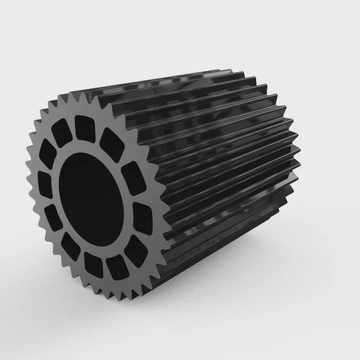 Large Black Extruded Aluminum Heatsink