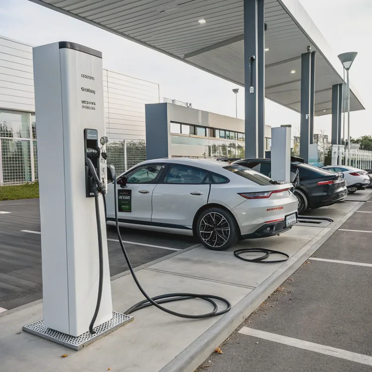 Sleek and modern black leather office chair, featuring a durable chrome frame and ergonomic design Modern black leather office chair with chrome frame