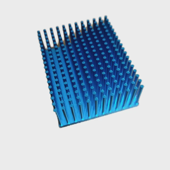 Blue Anodized Square Pin-Fin Cold-Forged Led Heatsink