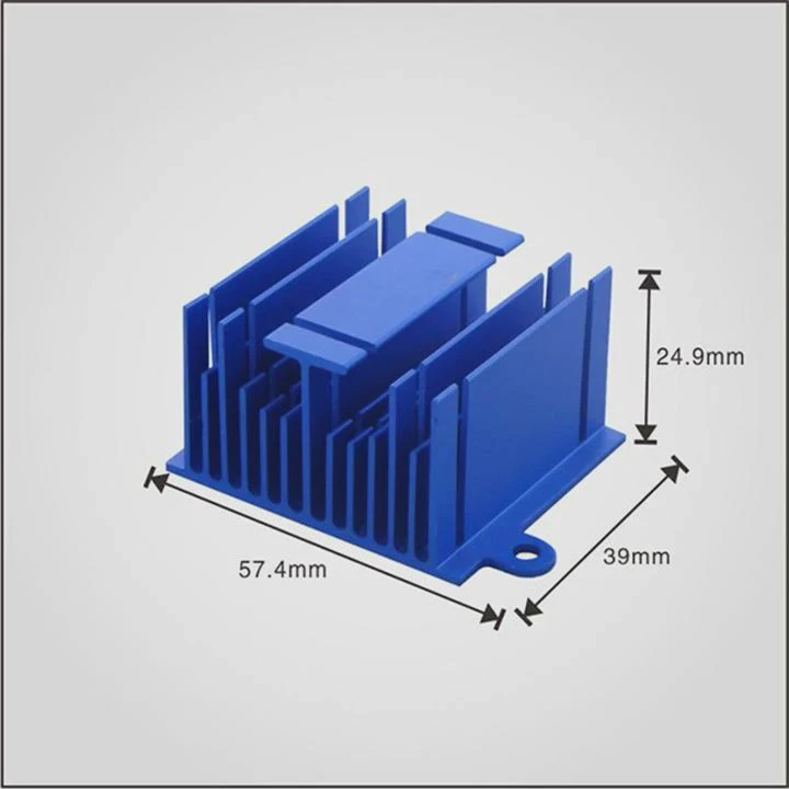 Custom Blue Anodized Aluminum Extruded Heat Sink For Electronics