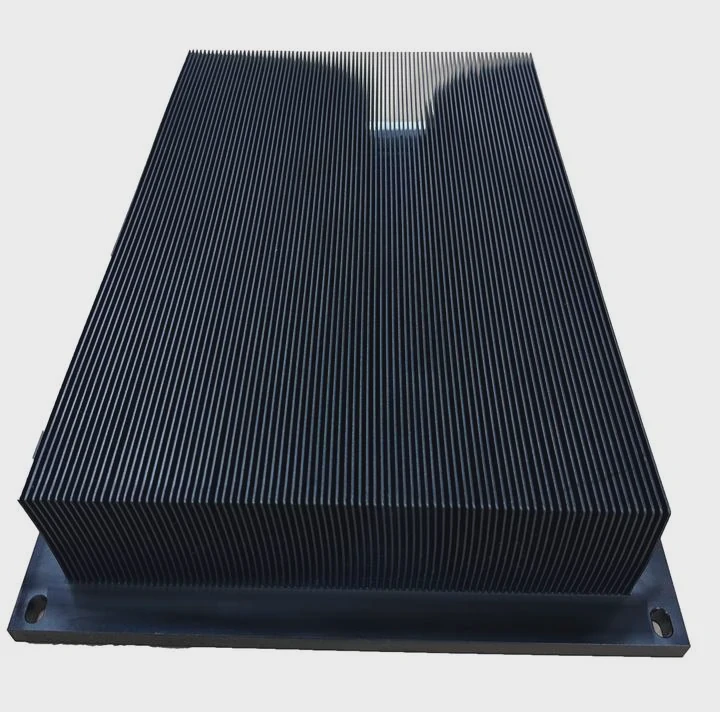 High Power Black Anodized Aluminum Heat Sink Cnc Machined