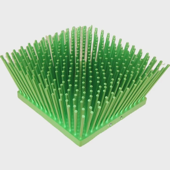 Colored Ip65 Pin Fin Heat Sink Green Anodized Aluminum