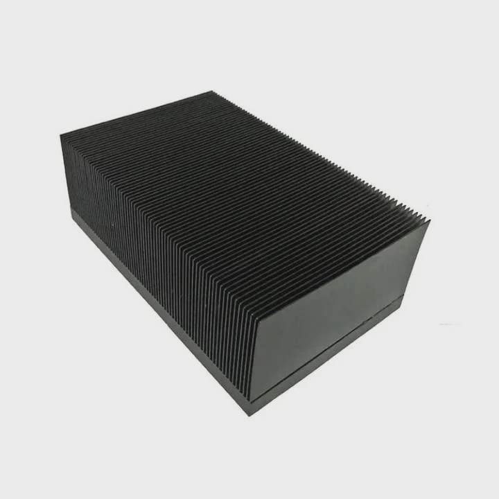Black T-Profile Skived Fin Aluminum Heatsink
