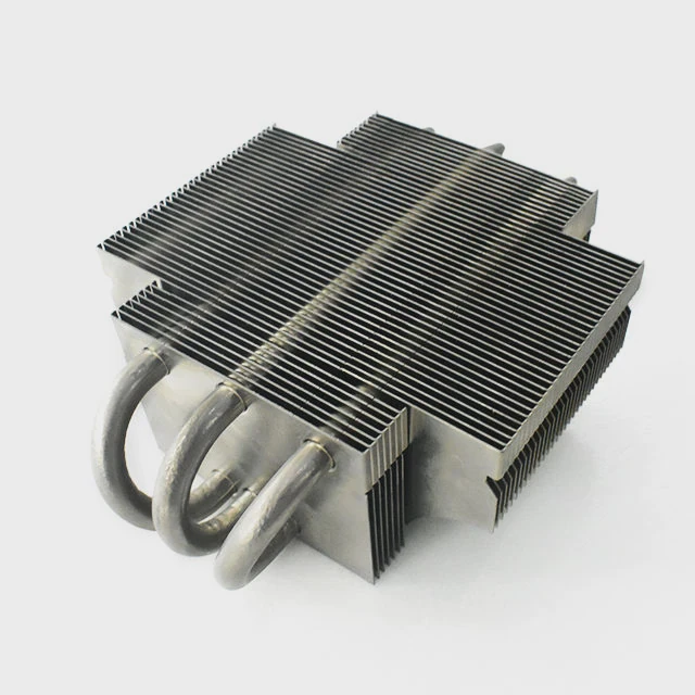 3 Heat Pipe Zipper Fin Heat Sink Nickel Plated