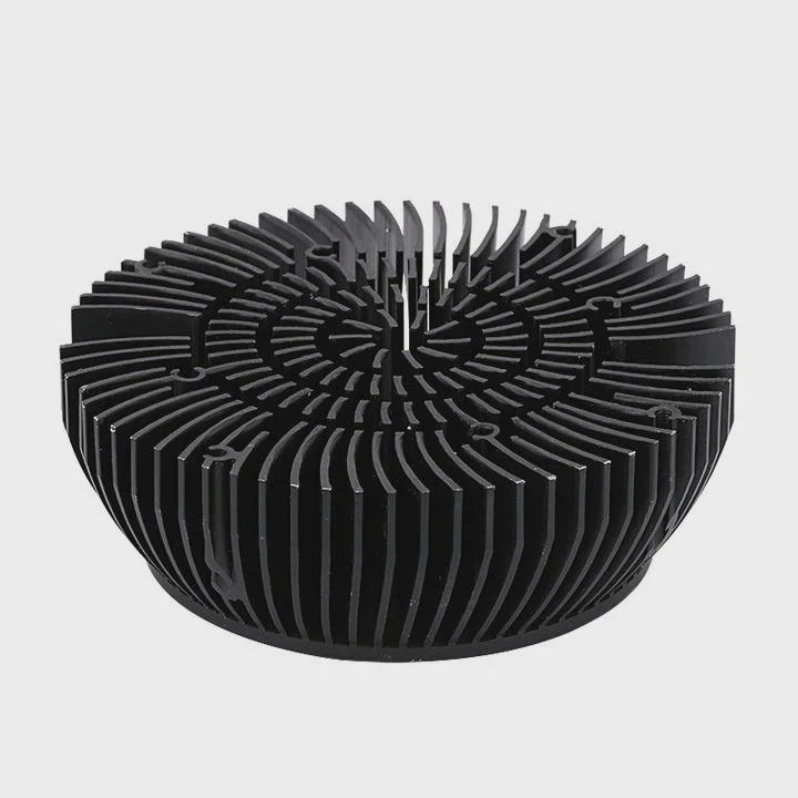 Round Led Aluminum Heat Sink With Folded Fins