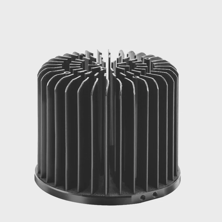 100 Mm Round Black Anodized Pin-Fin Aluminium Heatsink