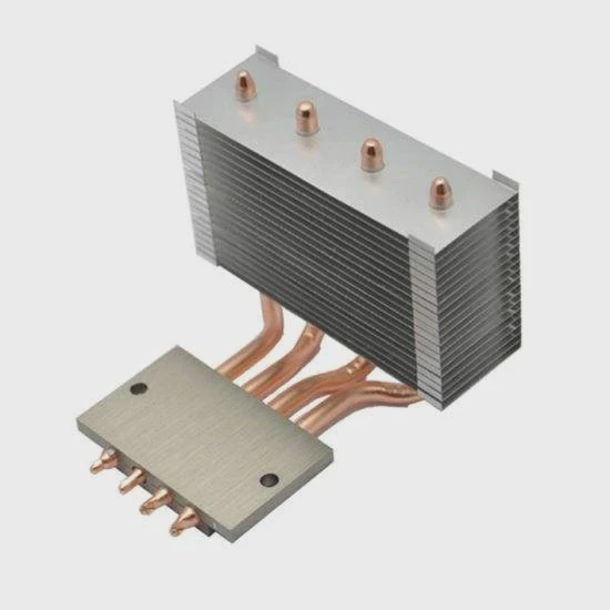 Zipper Fin Heat Sink With Heat Pipe Custom