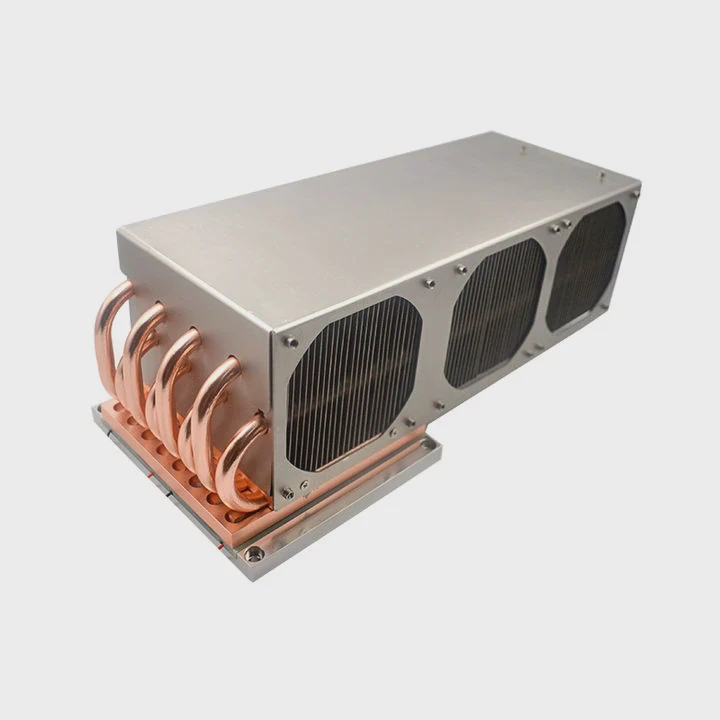 Zipper Fin Heat Sink With Buckle And Pipes