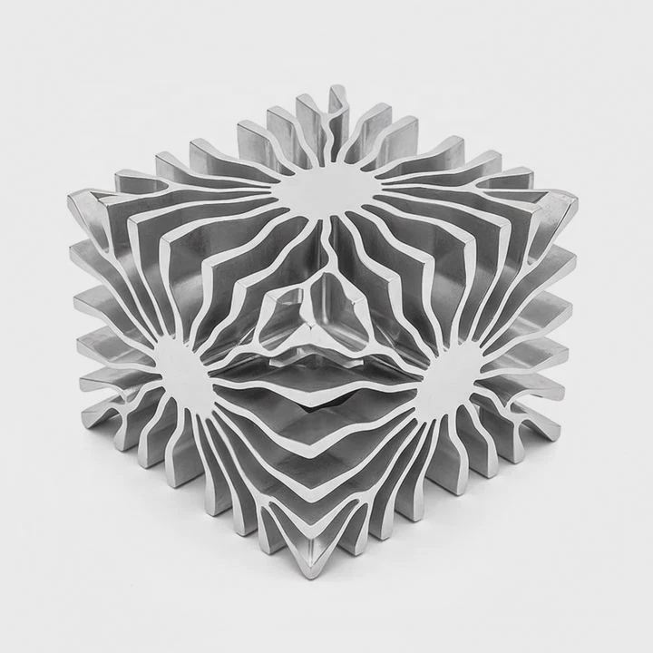 Hexahedral Wavy Dense Folded Fin Aluminum Heat Sink For Industrial Led