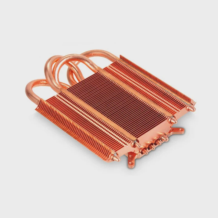 Copper Skived Fin Heatsink Wal Pipe Cnc Processing